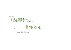 2023地产项目首届桃花文化节（醒春计划 桃你欢心主题）活动策划方案-38正式版.docx