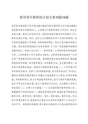 指导青年教师的计划方案10篇14篇.docx