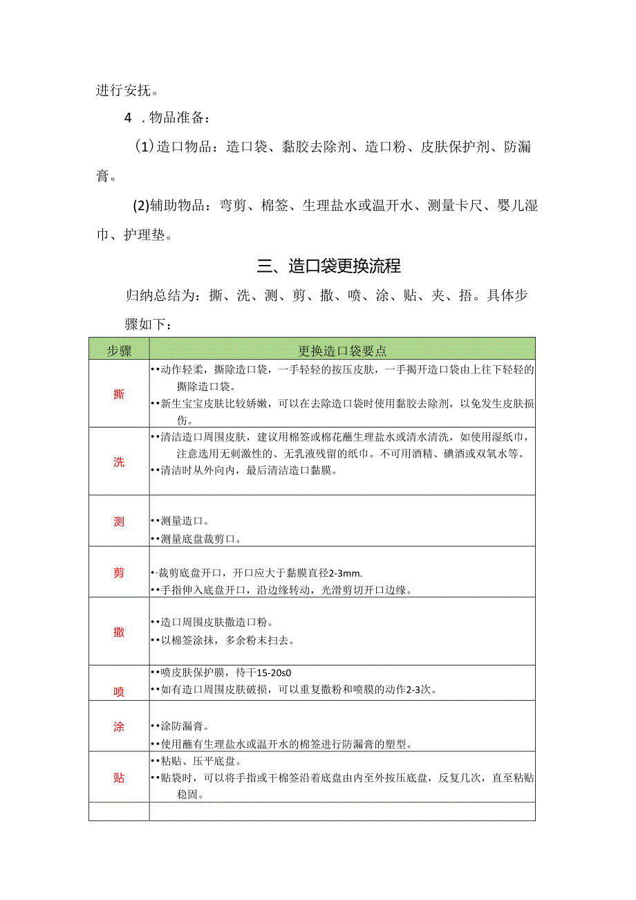 临床新生儿肠造口观察、更换前准备、更换流程、居家护理注意事项及温馨提示.docx_第2页