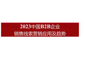 2023年B2B企业销售线索营销调研报告.docx