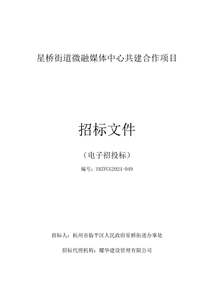 星桥街道微融媒体中心共建合作项目招标文件.docx