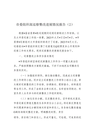 巡察整改进展情况报告（组织部） (2篇).docx