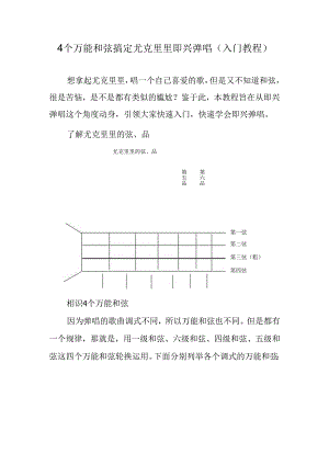 4个万能和弦搞定尤克里里即兴弹唱(入门教程).docx