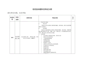 中国矿业大学2024年硕士研究生招生自命题考试大纲 012安全学院考试大纲.docx