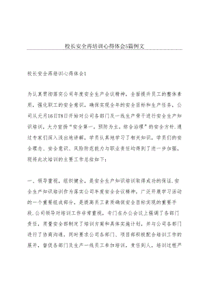 校长安全再培训心得体会5篇例文.docx