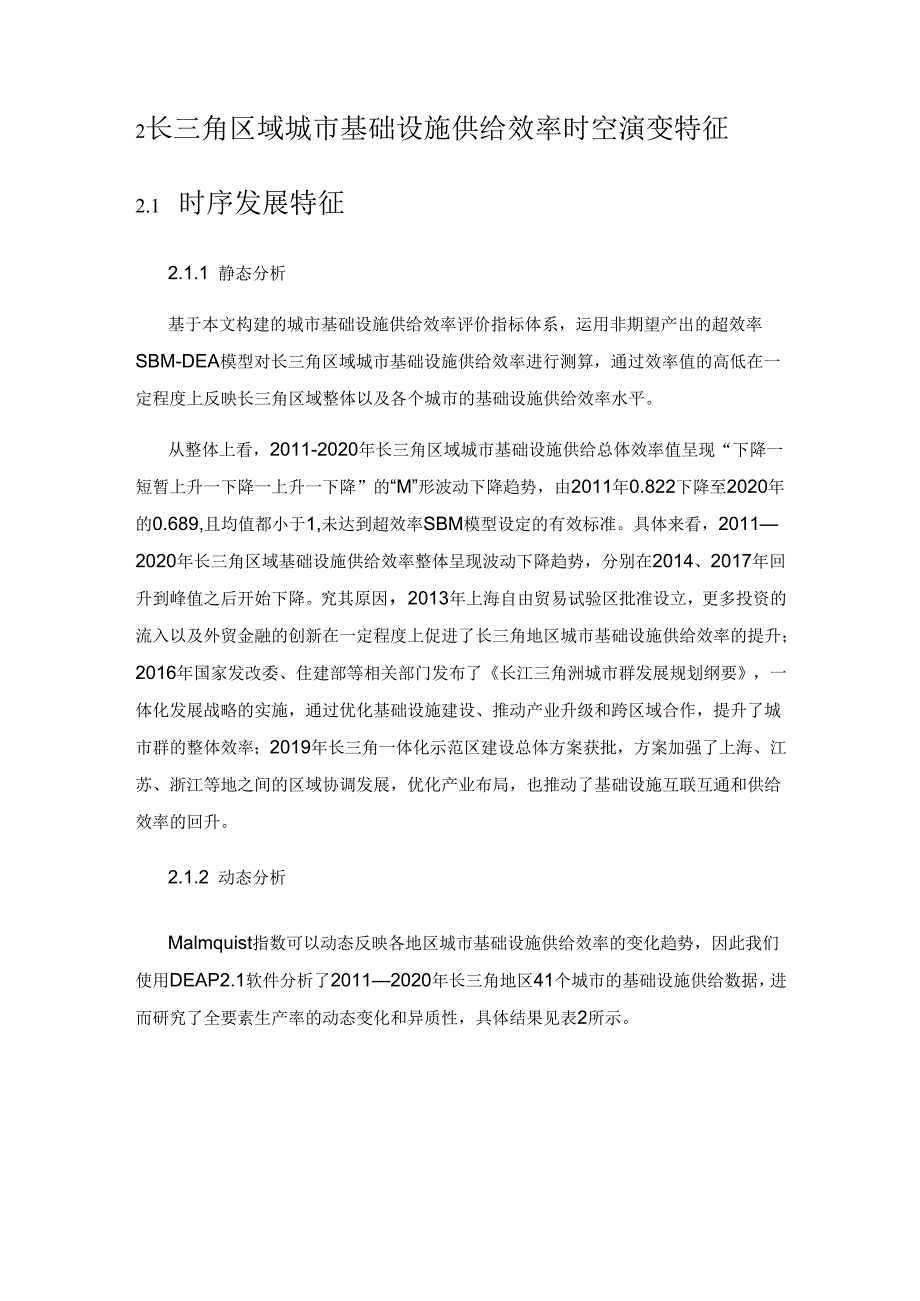 长三角区域城市基础设施供给效率的时空演变及驱动因素.docx_第2页