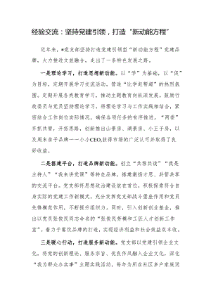 经验做法：坚持党建引领打造“新动能方程”.docx