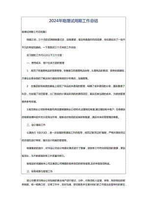 2024年助理试用期工作总结.docx