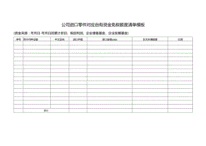 ____公司进口零件对应自有资金免税额度清单模板.docx