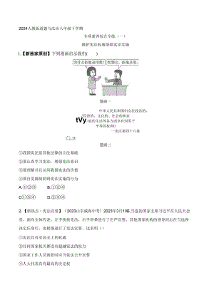 2024人教版道德与法治八年级下学期--专项素养综合全练(一)维护宪法权威 保障宪法实施.docx
