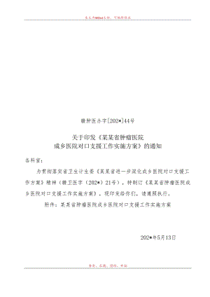 肿瘤医院城乡对口支援实施方案.docx