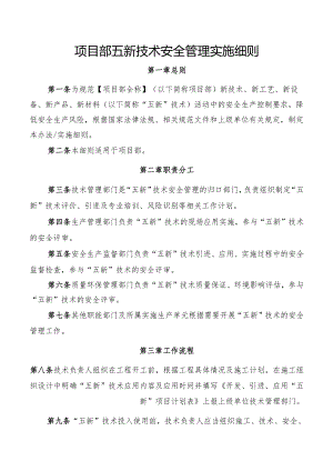 项目部五新技术安全管理实施细则.docx