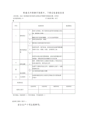 附着式升降脚手架提升下降后检查验收表.docx