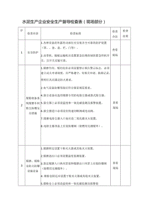 水泥生产企业安全生产督导检查表模板.docx