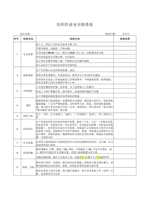 纺织作业安全检查表.docx