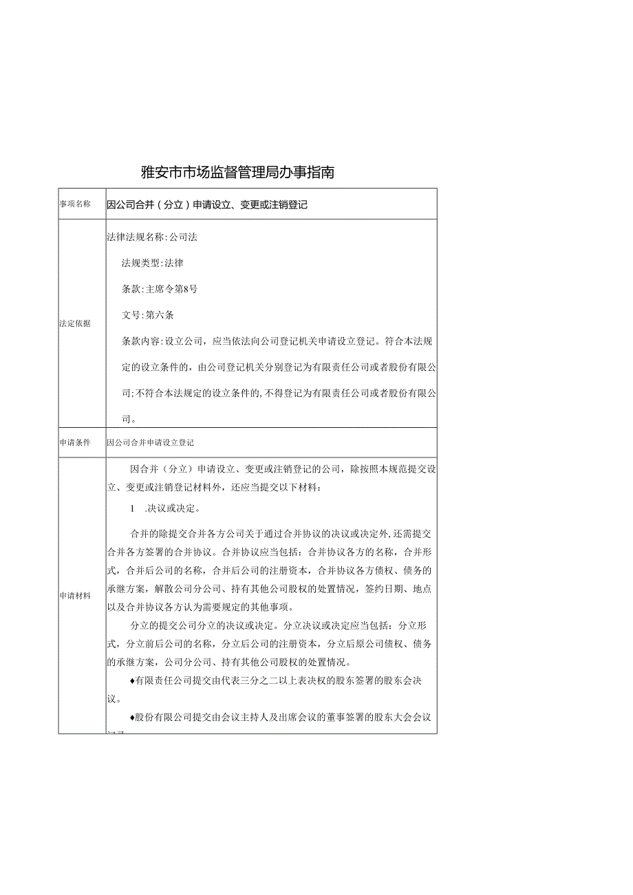 因公司合并(分立)申请设立、变更或注销登记.docx_第1页