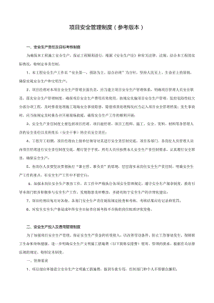 项目安全管理制度（参考版本）.docx