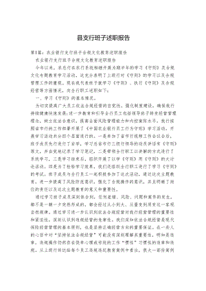 县支行班子述职报告.docx