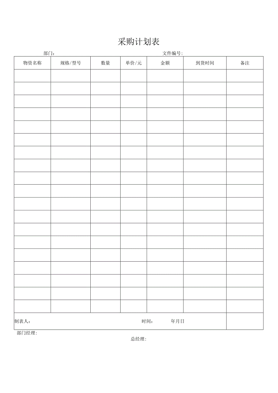 采购计划表格.docx_第1页