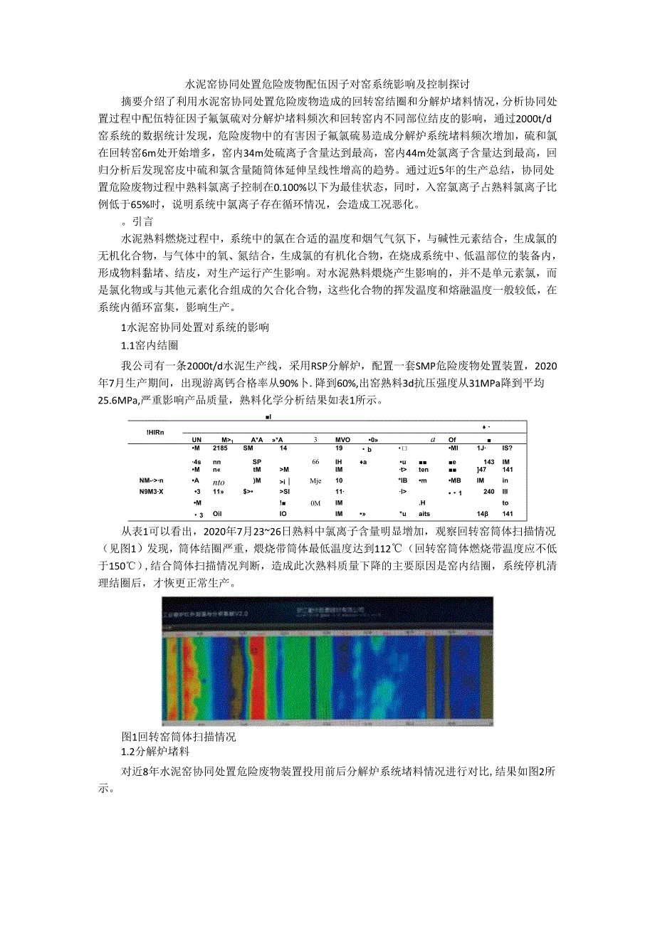 水泥窑协同处置危险废物配伍因子对窑系统影响及控制探讨.docx_第1页