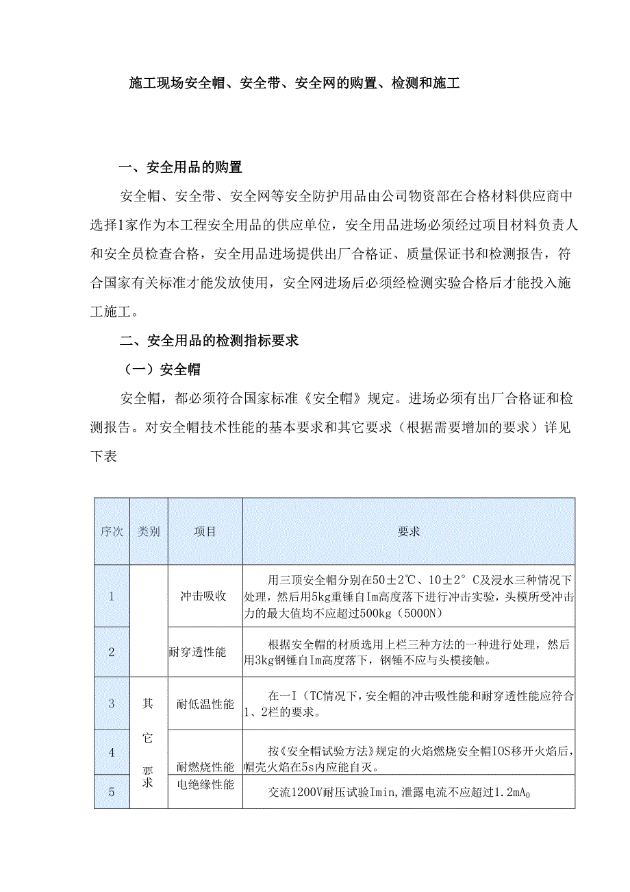 施工现场安全帽、安全带、安全网的购置、检测指标和使用.docx_第2页