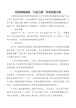 新冠病毒感染“乙类乙管”专项检查方案.docx