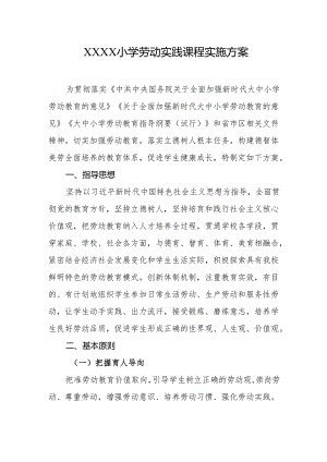 小学劳动实践课程实施方案.docx