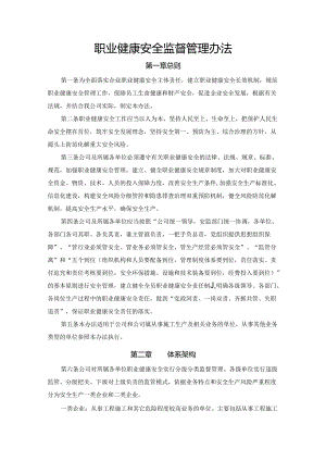 某公司职业健康安全监督管理办法.docx