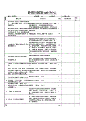 医保管理质量检查评分表.docx