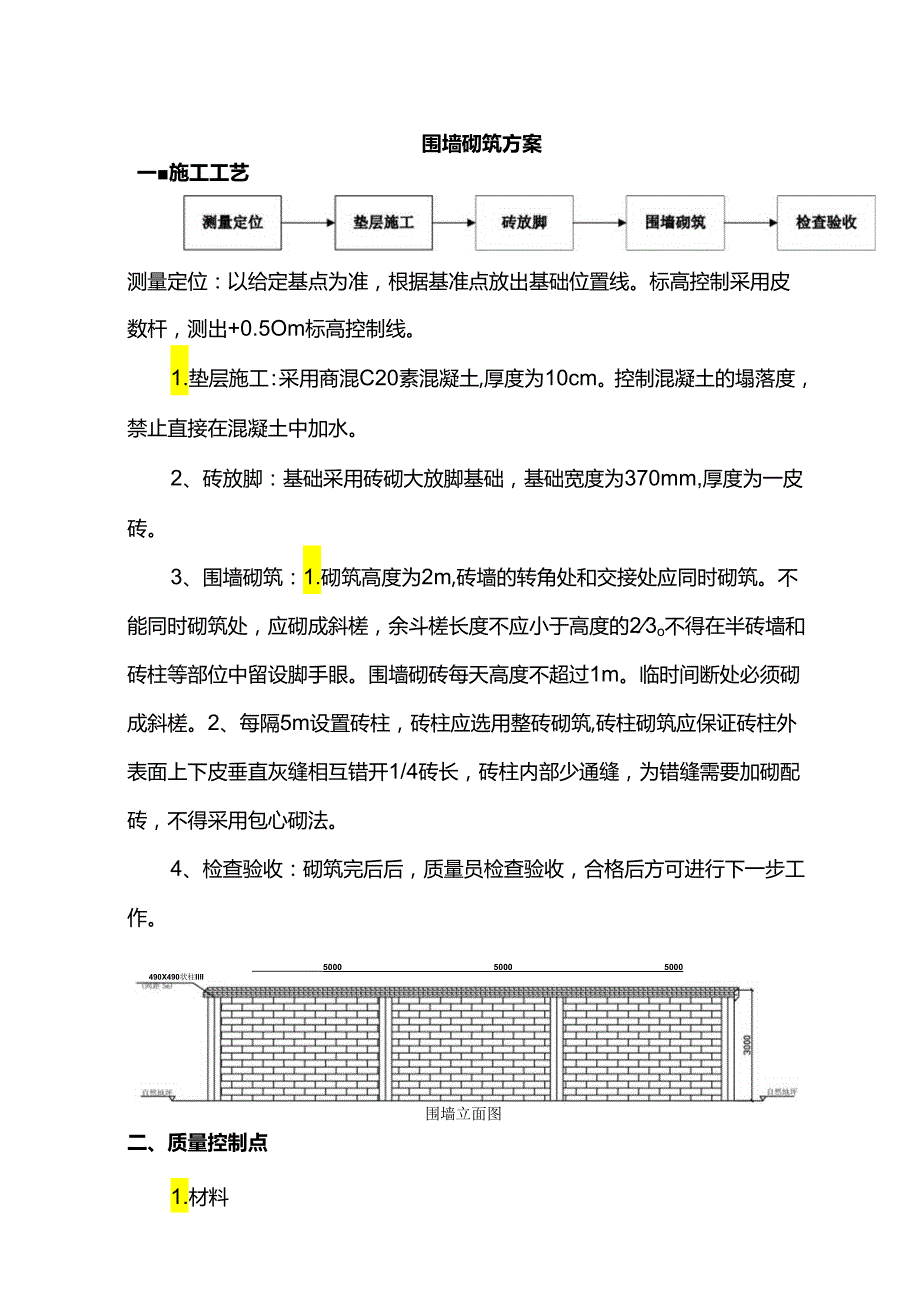 围墙砌筑方案.docx_第1页