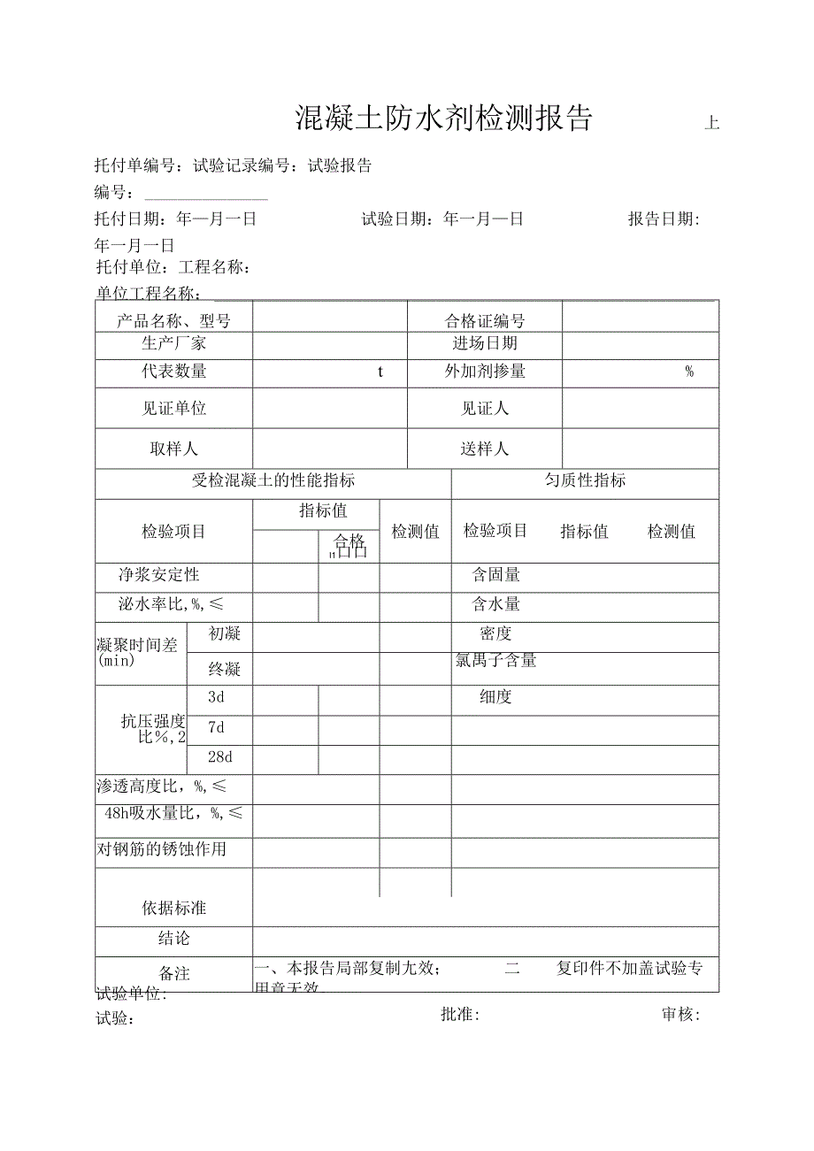 019-混凝土防水剂检测报告.docx_第1页