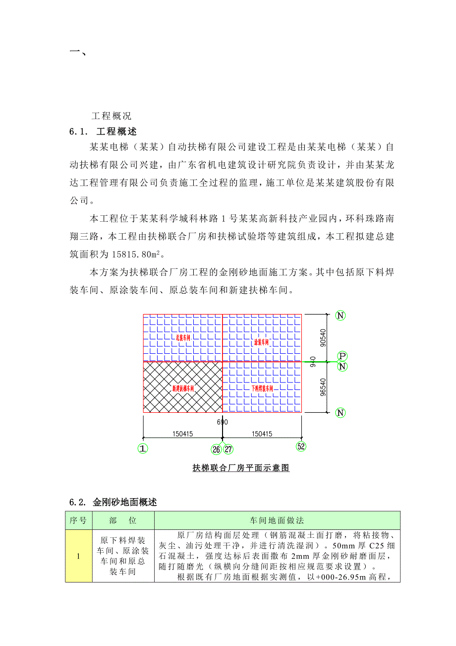 扶梯联合厂房金刚砂地面施工方案.doc_第1页