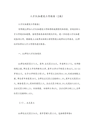 （2篇）关于人才队伍建设工作报告.docx