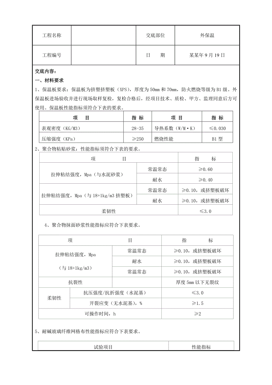 挤塑板（XPS）外墙外保温施工技术交底.doc_第1页