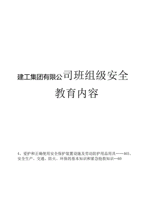 建工集团有限公司班组级安全教育内容.docx