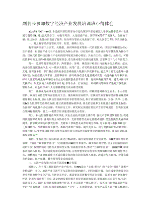 副县长参加数字经济产业发展培训班心得体会.docx