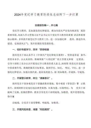 2024年党纪学习教育阶段性总结附下一步打算.docx