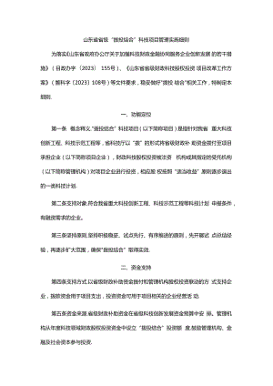 山东省省级“拨投结合”科技项目管理实施细则-全文及解读.docx