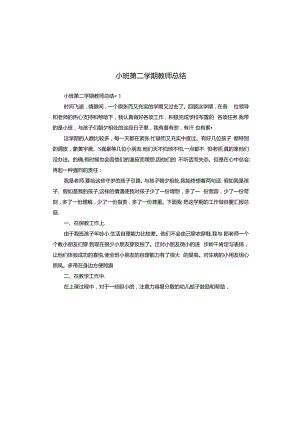 小班第二学期教师总结.docx