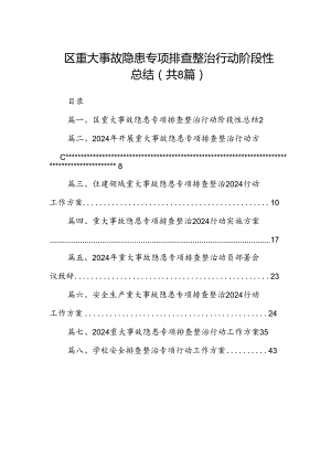 2024区重大事故隐患专项排查整治行动阶段性总结8篇（精选版）.docx