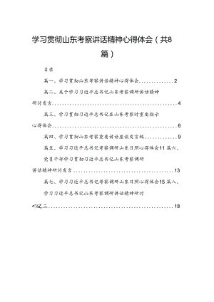 2024学习贯彻山东考察讲话精神心得体会（共8篇）.docx