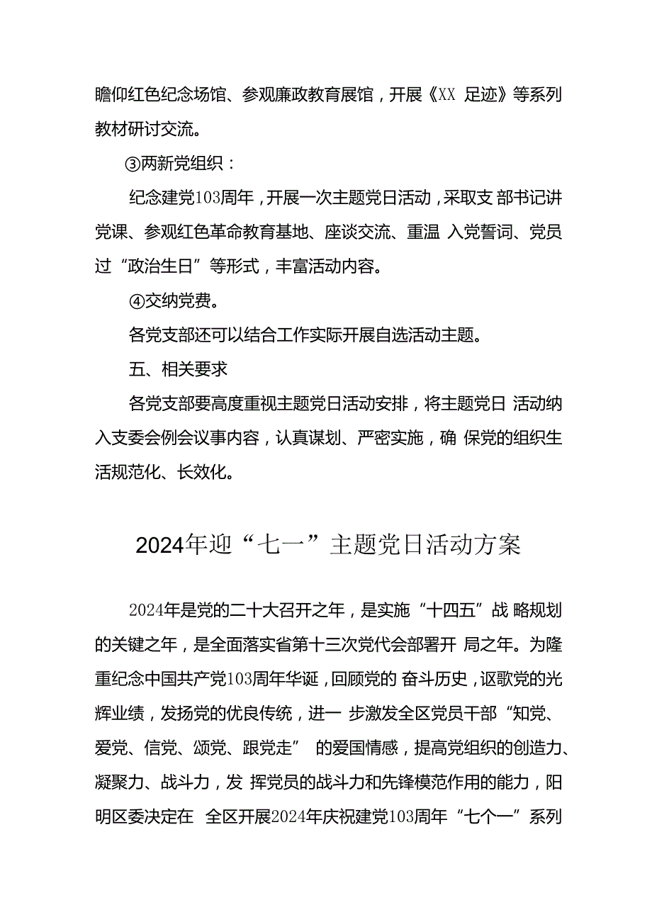 2024年开展迎《七一主题党日》活动实施方案 （汇编8份）.docx_第3页