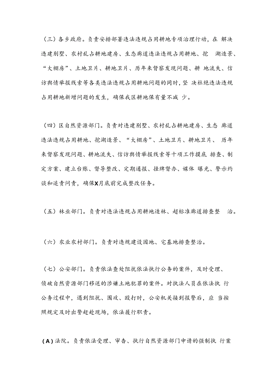 XX区深入开展违法违规占用耕地专项治理行动实施方案.docx_第3页