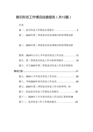 意识形态工作情况自查报告(精选12篇).docx
