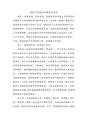 财税工作座谈部署要求发言.docx