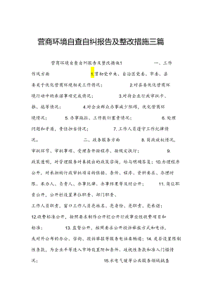 营商环境自查自纠报告及整改措施三篇.docx