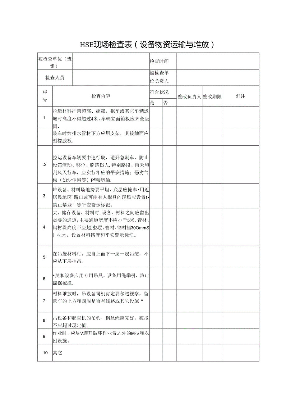 HSE现场检查表--Z00.docx_第2页