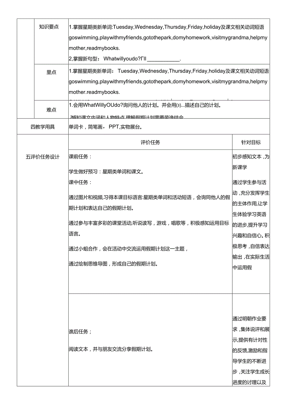 四年级下册外研新版 Module 3 Unit 2教学设计.docx_第2页