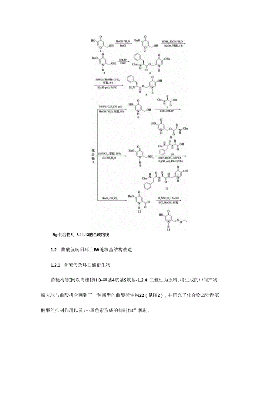 曲酸类酪氨酸酶抑制剂研究进展.docx_第2页