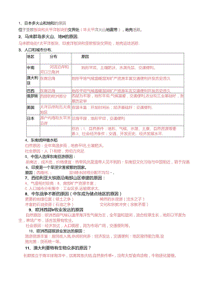 人教七年级下册知识复习原因类问题集锦.docx